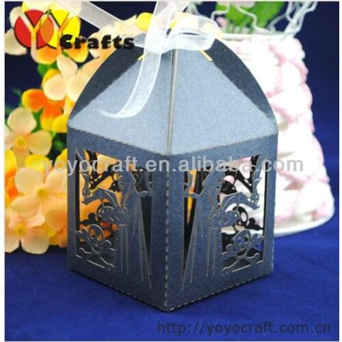 Free logo hot sell laser cut in various color customizable OEM available halloween decorative favor candy box