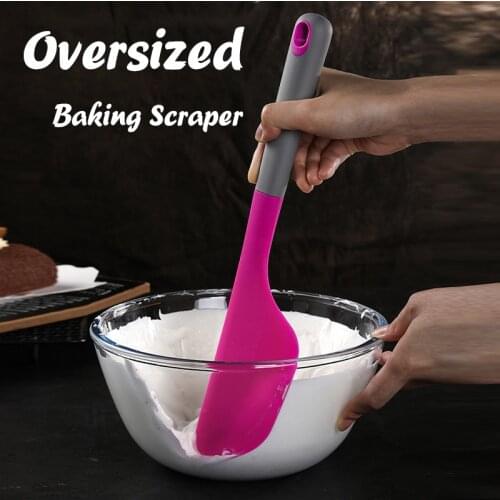 Oversize Silicone Cream Scraper Non-Stick Butter Spatula Nylon Heat Resistant Baking Scraper Cake Smoother Polisher Baking Tool