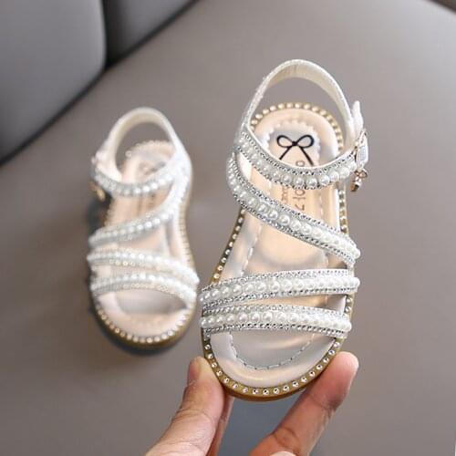 Girl Sandals Summer Fashion Kids Baby Girls Bling Rhinestone Princess Single Sandals For Little Big Girls Shoes