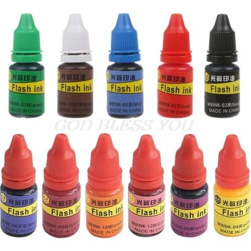 10ml Flash Refill Ink For Photosensitive Seal Stamp Oil Stamping Machine DIY Office Stamps Supplies Drop Shipping