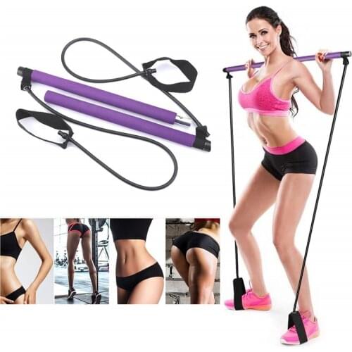 Fitness Set Yoga Pilates Bar Pull Rods Exercise Stick Resistance Belts Rubber Foam Lightweight Stretch Gym Home Drop Shipping