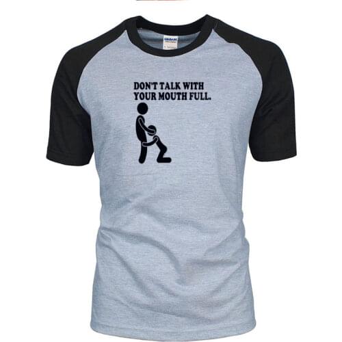 Cotton no mouth summer T-shirt adult sense of humor and gender design original personality jokes and offensive I like sushi