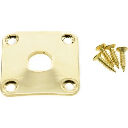 KAISH Curved Metal Jack Plate Square Jackplate w/ Screws Fits Gibson Les Paul Gold