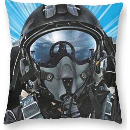 Fighter Pilot Square Pillow Cover Home Decorative Aviation Airplane Aviator Cushion Cover Throw Pillow for Car Double-sided