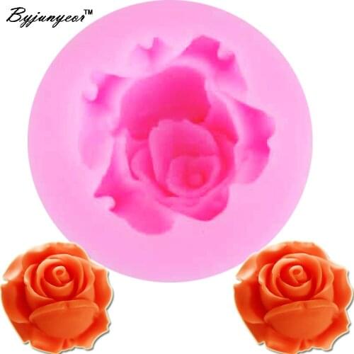 M518 Mini Rose/Flower 3D Candle Soy Wax Mould Scented Soap Handmade Silicone Mold Plaster Resin Clay Diy Craft Home Decoration