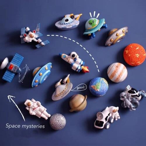 Alien Happy Planet Series Magnetic Refrigerator Sticker Astronaut Refrigerator Door Family Decoration Items Science Fiction Fun