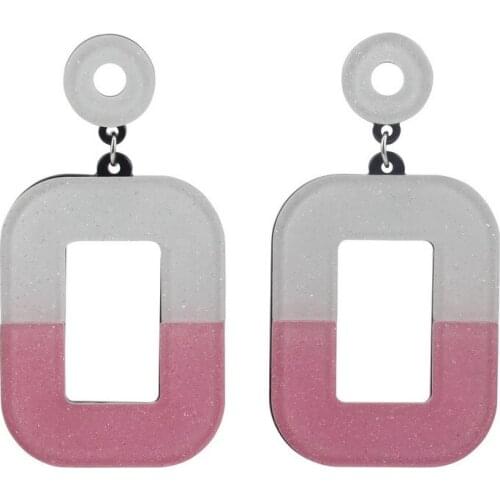 Fashion New Handmade Big Pendant Dangle Drop Earrings for Women Florate Brand Square Acrylic Party Statement Earrings Gift