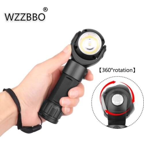 T6+COB Strong Light Aluminum Alloy Flashlight Head 360degree Freely Rotating Work Light with Magnet