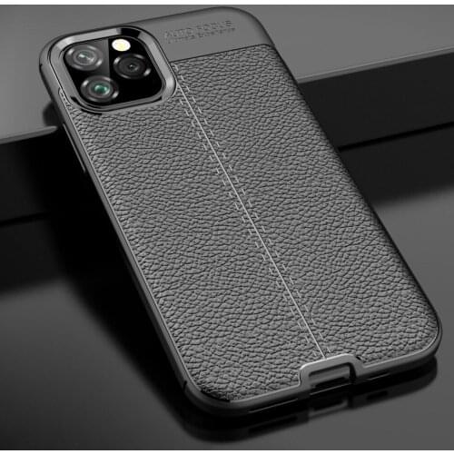 Soft case for iphone 11 Pro Max Leather 3D Texture TPU Silicone phone case back bumper on cover for iphone 11 Pro capa