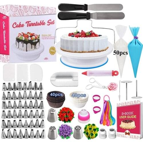 206-piece Cake Turntable Set with Numbered Decorative Mouth Decorative Bag Kit Cake Decorating Tools