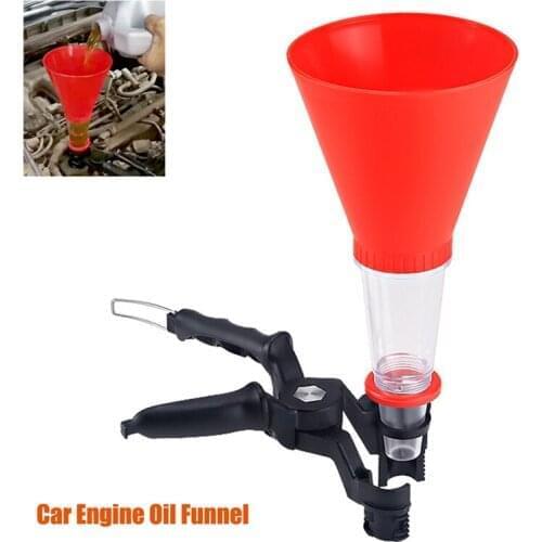 Car Engine Oil Funnel Adjustable Non-leak Oil Add Universal Adjustable Gasoline Special Filling Equipment Kit For Car Repairing