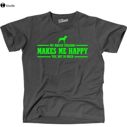 New Brand Clothing O Neck Short Sleeves Boy Cotton Men Twilmh T-Shirt Hund Hunde My Bracco Italiano Makes Me Happy Wilsigns Sivi