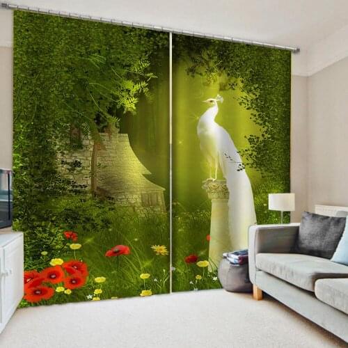New green forest curtain window balcony thickened windshield blackout curtains