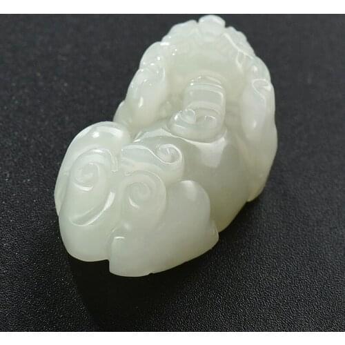 High Imitation White Pendant Necklace Carved Small Size PIXIU Fortune Amulet Men Women Fashion Jewelry Free rope