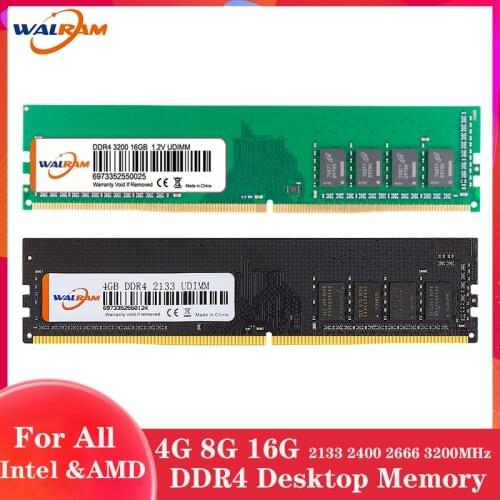 WALRAM 4GB 8GB 16GB Desktop RAM DDR4 2133MHz 2400MHz 2666MHZ 3200MHZ memoria Ram DIMM Desktop Memory RAM 288pin 1.2V