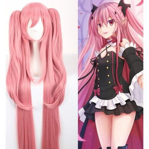 Krul Tepes Wigs Anime Owari no Seraph Seraph of The End Third Ancestor Vampire Clip Ponytails Cosplay Wig + Wig Cap