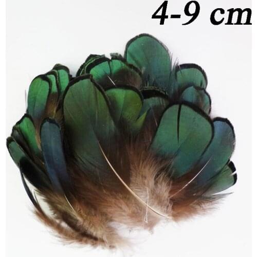 10/20 Pcs 4-9cm Copper Green DIY Crafts Plumas Pheasant Chicken Feather For Hair Show Jewelry Headwear Mask Clothing Decoration