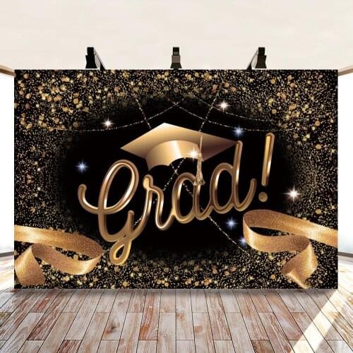 Celebrating Happy Graduation Party Cartoon Creativity Backdrops Photo Background Decorations for Graduates Photography Props