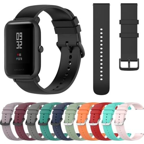 Silicone Sports Strap For Huami Amazfit Bip band For Amazfit GTR2 Bip S GTS2 Mini GTR 42mm 47mm Replacement Bracelet Watchbands