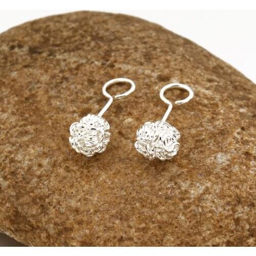 GEOMEE 1Pair Exquisite Wire Metal Ball Hoop Earrings Fashion Women Jewelry Piercing Pendientes Mujer Small Hoop Earrings E209