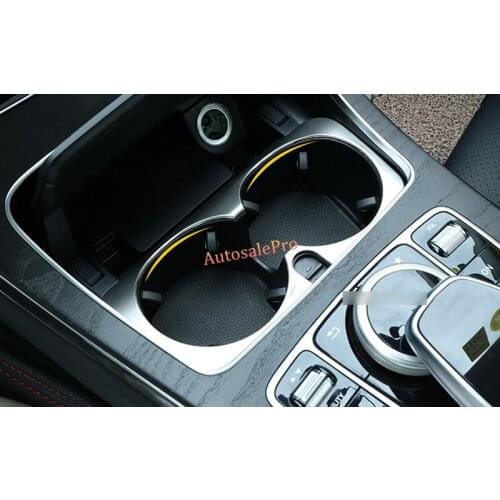 Steel console centre front Water Cup Holder Cover Trim 1pcs for Benz Metris Vito V Class W447 14-16