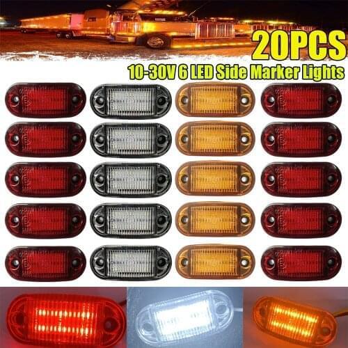 10-30V 6 LED Side Marker Lights Lamp Indicator Light for Cars Trailer Trucks Boat Bus Caravan Side Clearance Marker Light