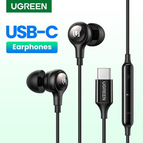 UGREEN USB Type C Earbuds Wired Earphones Microphone Headphones HiFi Stereo For 2021 iPad Pro Samsung Galaxy S21 Google Pixel 5