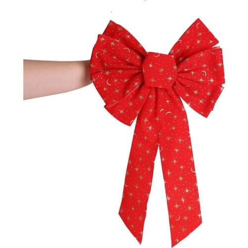 Bow Christmas Tree Decoration Large Red Christmas Ribbon Bow Handmade Dimensional Bow Tie Xmas Ornament Decoration Navidad Gifts
