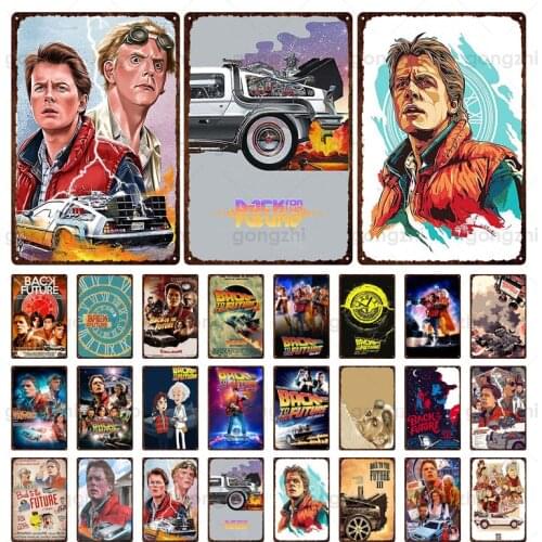 Vintage Metal Sign American Classic Sci-Fi Tv Series "back To The Future" Retro Metal Tin Plaque Home Decoration Art Wall Poster