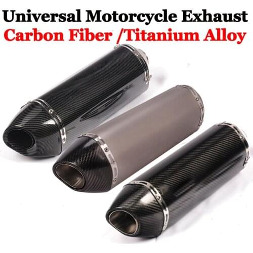 Motorcycle Carbon Fiber Exhaust Pipe Escape Modified Moto Muffler With DB Killer For NC750X R25 R3 GSXR600 Ninja 650 R15 YZ15R