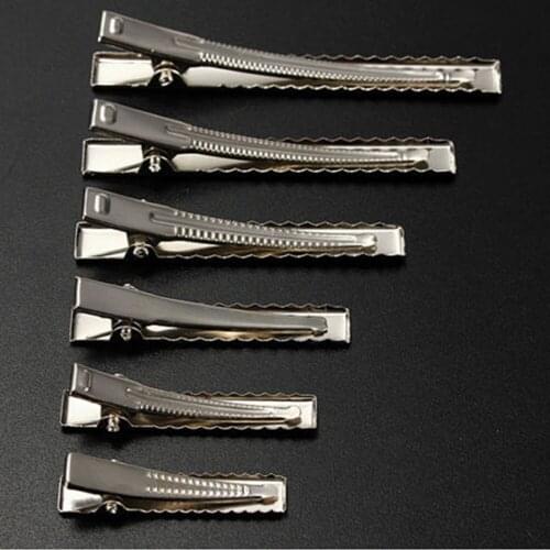 50 Pcs Metal Single Prong Alligator Women Hair Clips Barrette DIY 32mm-75mm