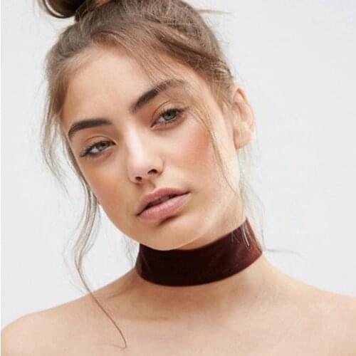 Black White Brown Velvet Chokers Necklace for Women Ketting Lady Statement Necklace Jewelry Female Neck Party Bijoux