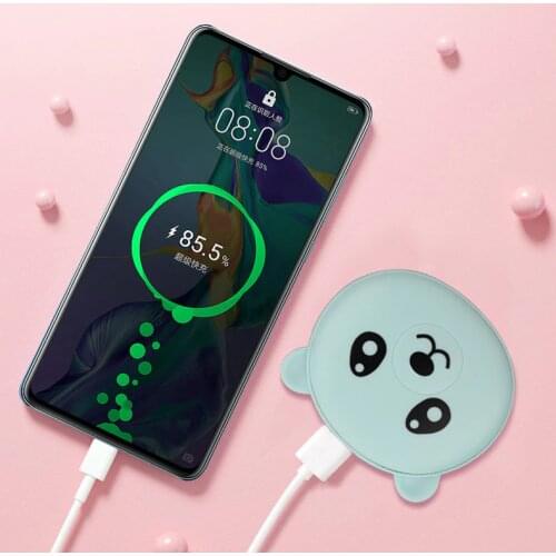 Winter Portable USB Hand Warmer Cartoon Bear Rechargeable Mobile Power Mini Hands Warmer Double-sided Quick Heating 4000mAh