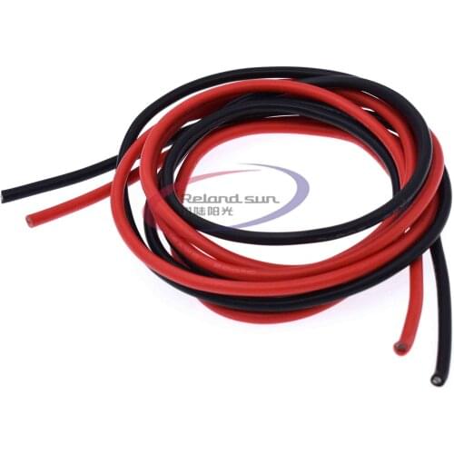 1set 16 AWG Gauge Wire Flexible Silicone Stranded Copper Cables For RC Black 1M + Red 1M = 2M