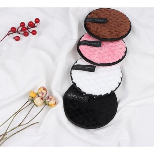 4Pcs Washable Facial Makeup Remover Pads Reusable Face Cleansing Microfiber Puff Makeup Remover Pad New