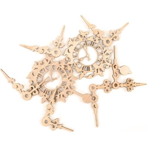 European Clock Pattern Wooden Scrapbooking Collection Craft For Handmade Accessory Home Decoration DIY 55-83mm 6pcs MZ200