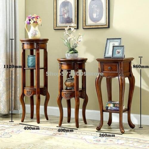American solid wood flower stand, European art wooden flower, multi-layer office living room balcony floor shelf hot sale