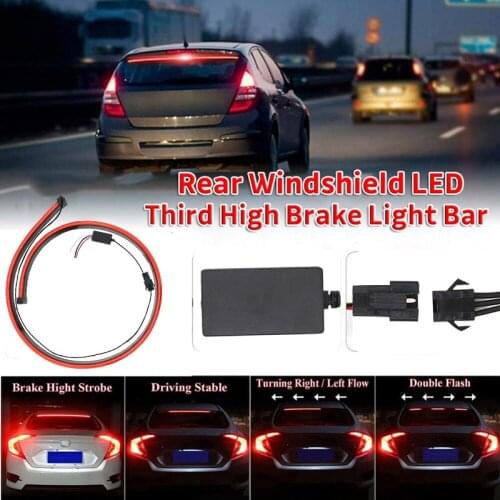 90cm Car Brake Lights Multi-mode Warning Lights LED Decorative Lights Modified Flashing Lights Auto Brake Flexible LED Strips