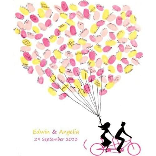 Bojar- big size 30*40cm Romantic Style Fingerprint Wedding Tree Wed Signature Wall Paper Wal Decoration