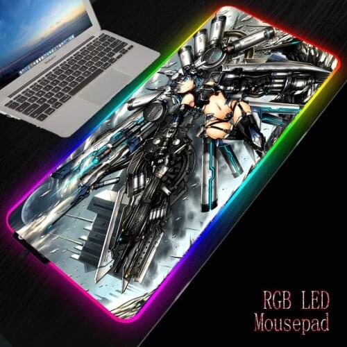 MRGBEST Anime Sexy Girl RGB Soft Large Gaming Mouse Pad Glowing Led Backlight Mousepad Rubber Base Computer Keyboard Pad Mat