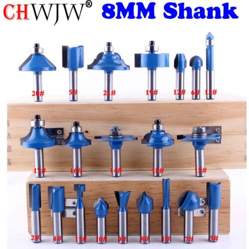 1pcs 8mm Shank wood router bit Straight end mill trimmer cleaning flush trim corner round cove box bits tools Milling Cutter