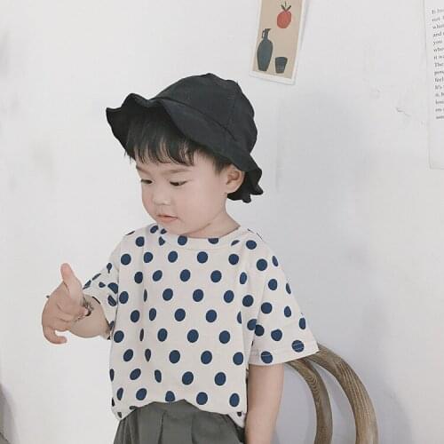 Polka Dot T Shirt for Boys Baby Clothes Summer New Toddler Short Sleeve Loose T Shirt Kids Pullovers Top Tees Baby Girl T Shirt