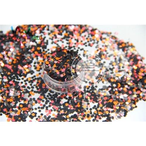 Halloween Glitter-5 mix Solvent Resistant Hex shapes spangles for nail polish Art or other DIY decoration 1pack=50g