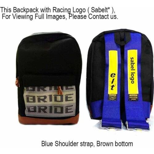 JDM Racing Style Bride Fabric Backpack Bride Seats Fabric Material Backpack (Red/Blue/Black Harness Straps)Bride Bag Racing