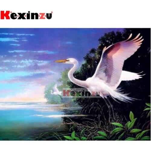 Kexinzu 5D DIY Full Square/Round Drill Diamond Painting "Flying swan" Embroidery Mosaic Cross Stitch Stickers Decor Gift X5400