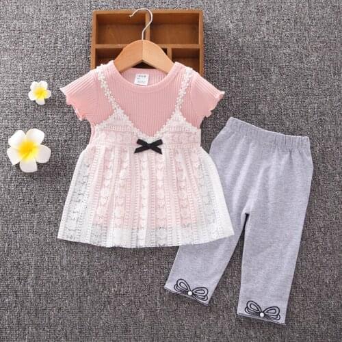 NewBorn Baby Girls Summer Mesh T shirt +Legging Pants 2Pcs Clothing Set Kids Outdoor Sports Tracksuit Children Jogging Clothes