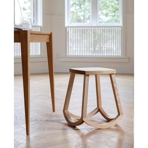 Creative Nordic design Fraxinus mandshurica all solid wood low stool furniture personality bench