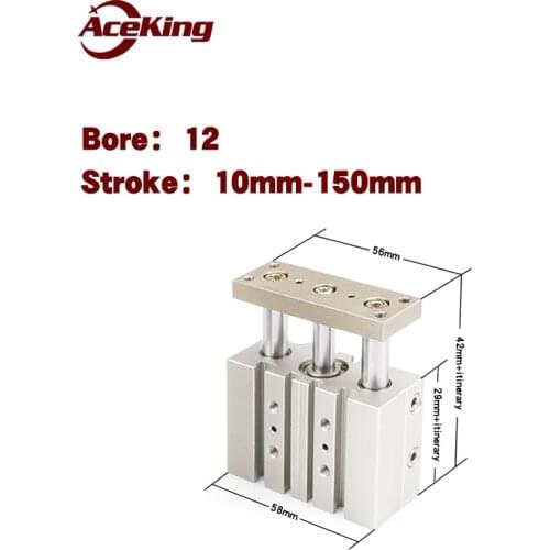 AceKing TCM12x10SX20SX25SX30SX40SX50SX75SX100SX150SX200-S three shaft guide rod cylinder TCM12X20-S TCM12X30-S TCM12X50-S
