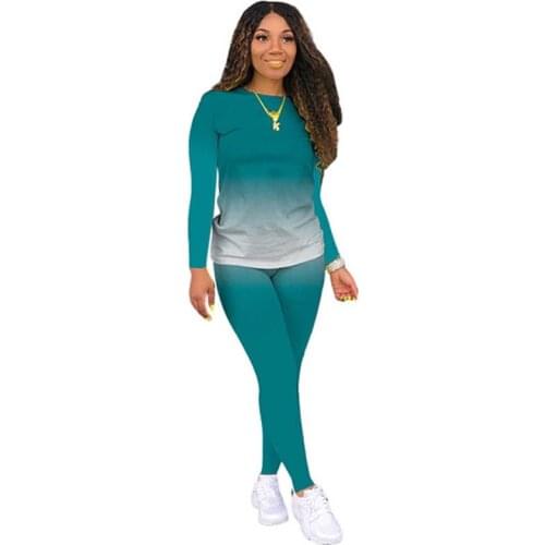 Lightweight Women Casual Long Sleeve Set Top + Pants Matching Sets Two Piece Set Workout Gym Suit Tracksuit Women Homewear