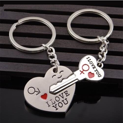 Love Metal keychain-Hot Sale Fashion Keyring Zinc Alloy Silver Color Plated Lovers Gift For Sweetheart Metal keychain